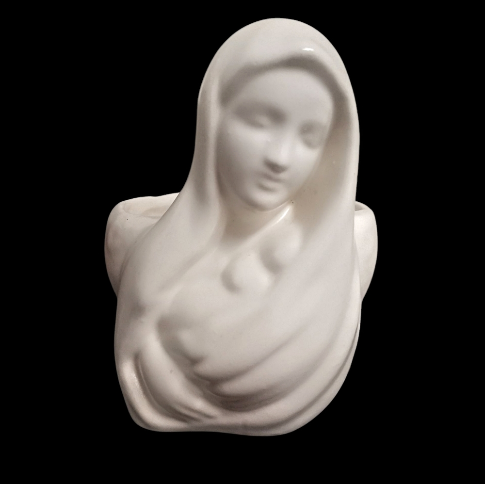 Elegant MCM White Ceramic Madonna Haeger Planter 5.5"